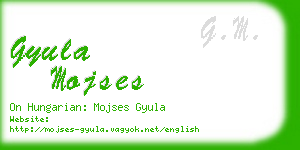 gyula mojses business card